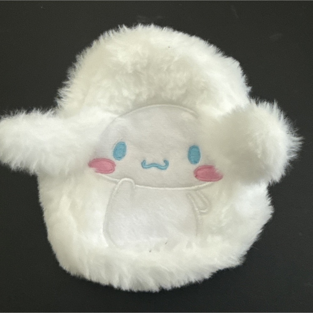 Hello Kitty® And Friends Cinnamoroll® White Fluffy Plush Backpack Keychain Cute